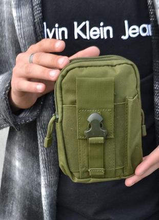 Тактическая сумка - сумка для телефона, система molle органайзер тактический с кордуры. цвет: хаки