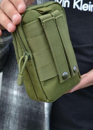 Тактическая сумка - сумка для телефона, система molle органайзер тактический с кордуры. цвет: хаки4 фото