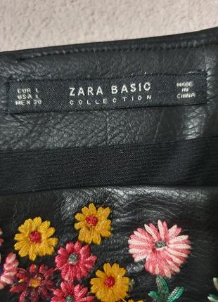 Вышитая мини юбочка zara 40р.3 фото