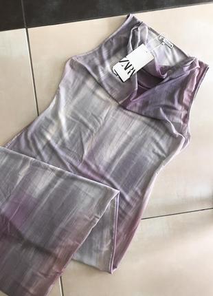 Длинное платье в пол zara m, можно на s, новое, сетка, туника, пляжное платье2 фото