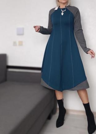 Брендова натуральна асиметрична комбінована сукня emma shay1 фото