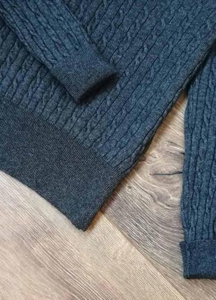 Серый мягенький  шерстяной  свитер джемпер в косички с кашемиром 🌺6 фото