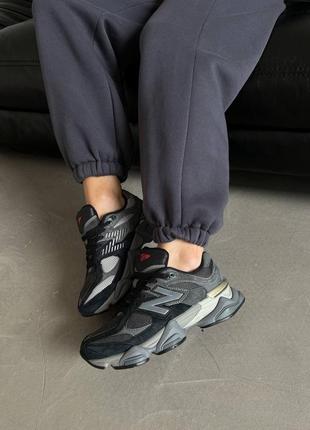 Кроссовки new balance 9060 black grey черные женские / мужские7 фото