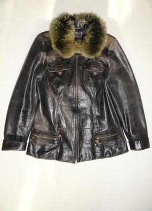 Кожаная лаковая куртка «as pelle» (турция, натуральная лак кожа, размер xl)1 фото