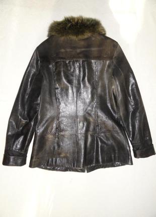 Кожаная лаковая куртка «as pelle» (турция, натуральная лак кожа, размер xl)2 фото