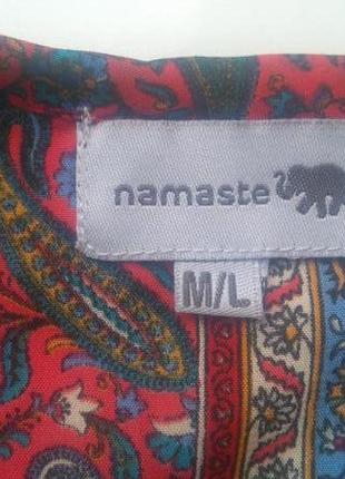 Яркая легкая блуза в индийском стиле namaste р.m/l (индия). можно беременным.6 фото