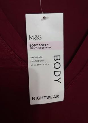 🆕 m&s ночная рубашка body soft™ с кружевной отделкой /9340/7 фото