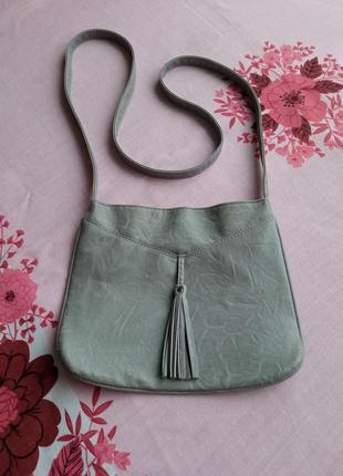 Жіночі аксесуари 👜 шкіряна сумка сумочка через плече / сіра сумочка 🩶