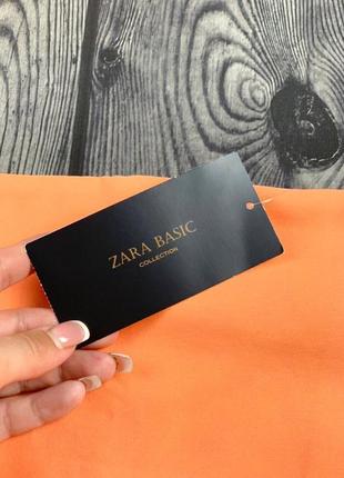 Юбка-трапеция zara basic с заклёпками персикового цвета4 фото