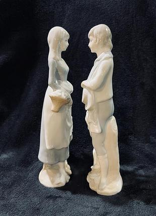 Фарфоровая статуэтка девушка и юноша пара john jenkins 1970 япония.