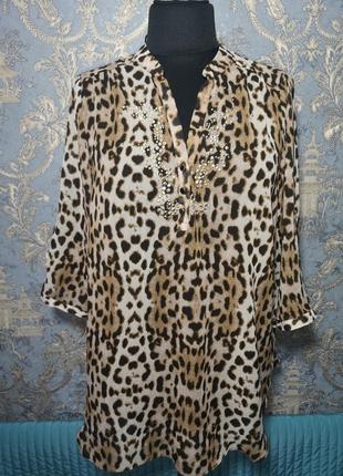 Anya madsen copenhagen шифонова туніка кофточка блуза р. 20 або 50-52 розмір