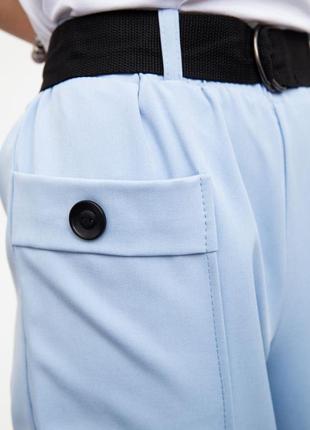 Голубые штаны с прямыми карманами, 4 цв2 фото