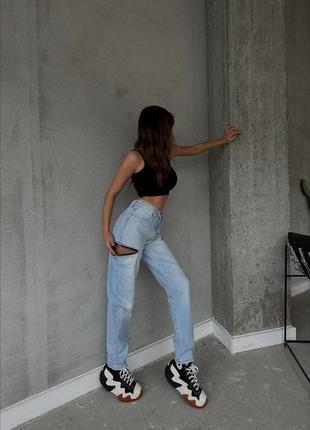 Трендові світлі джинси з розрізами на стегнах🔥1 фото