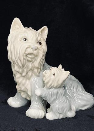 Фарфоровая статуэтка собака йоркширский терьер john jenkins япония1 фото