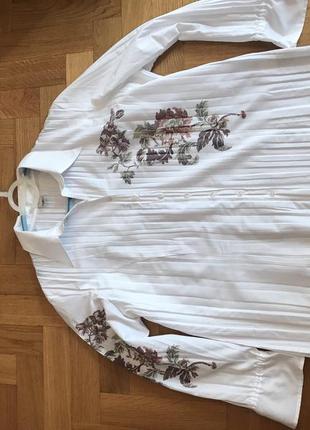 Блузка нарядная,гофре,плиссе,с цветами ,батал5 фото