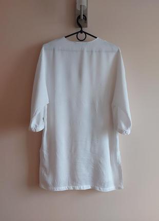 Белая блуза, блузка zara зара крупные красивые пуговицы, р. s3 фото