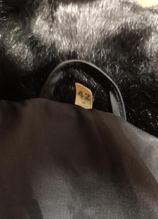 Чёрная эко шуба халат под норку с поясом8 фото