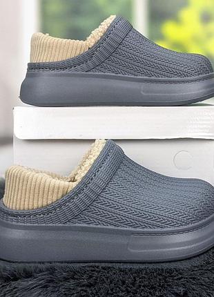 Галоши без задника сабо на меху детские dago style серые