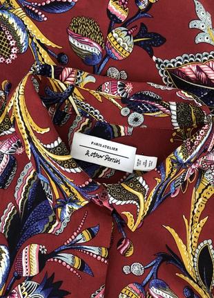 Шёлковая блуза рубашка в цветочный принт шёлк etro & other stories9 фото