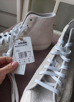 Шкіряні високі кеди-кросівки adidas nizza hi alife white gx81404 фото