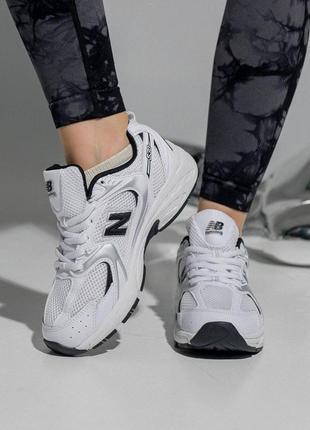 Женские кроссовки new balance 530 white silver black