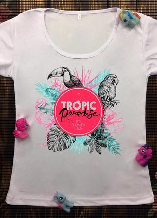 Женские футболки с принтом - тропики