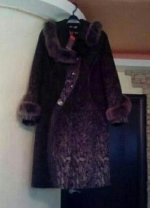 Жіноча вовняне зимове пальто на утеплювачі розмір 46-482 фото
