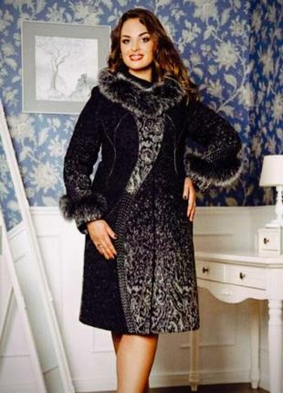 Женская шерстяное зимнее пальто на утеплителе размер 46-481 фото