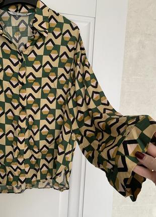 Zara блузка блуза геометрический принт на пуговицах3 фото