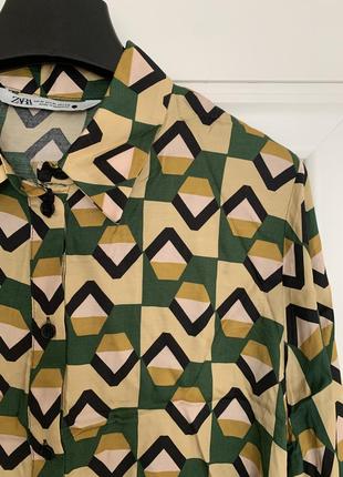 Zara блузка блуза геометрический принт на пуговицах4 фото