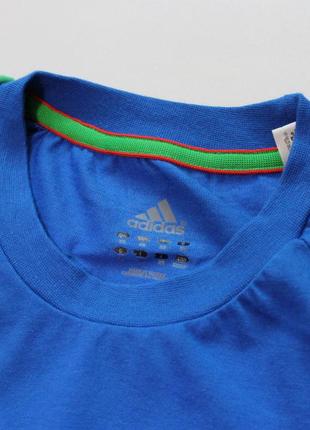 Оригинальная хлопковая футболка с цветными вставками от adidas performance3 фото