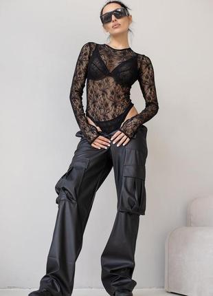 Полупрозрачное боди из сетки черное боди из гипюра облегающее боди гипюровое