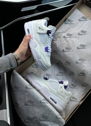 Air jordan 4 retro white metallic purple