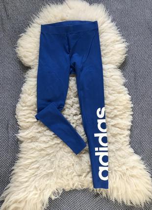 Оригинальные лосины леггинсы adidas яркие принт логотип на ноге