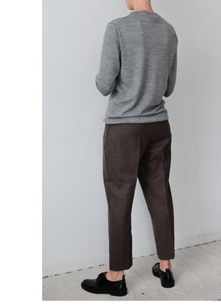 Шерстяной джемпер h&m. серый свитер из 100% шерсть мериноса базовый7 фото