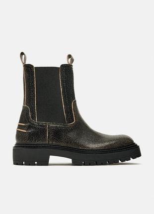 Челси zara 39 кожа, 25,3 см. ботинки zara8 фото