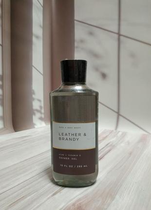 Чоловічий гель для душу leather & brandy від bath and body works оригінал