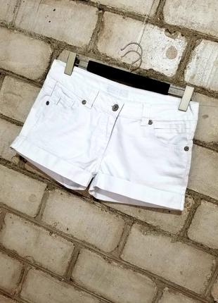 Белые джинсовые шортики с совушкой