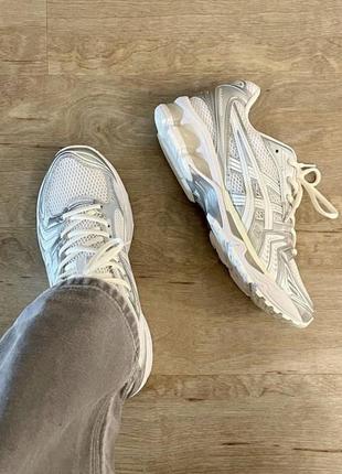 Кроссовки asics gel-kayano 14 jjjound silver white1 фото