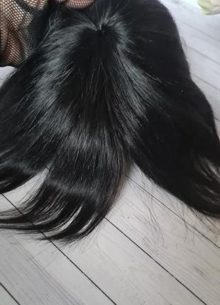 Челка шторка накладка топпер 100% натуральный волос.