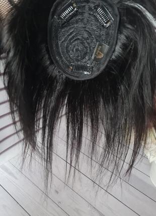 Челка шторка накладка топпер 100% натуральный волос.