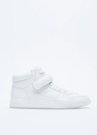 Високі шкіряні кросівки zara