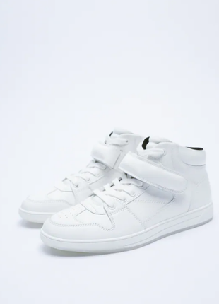Високі шкіряні кросівки zara