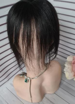 Челка шторка накладка макушка 100% натуральный волос.