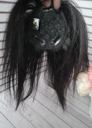 Челка шторка накладка макушка 100% натуральный волос.