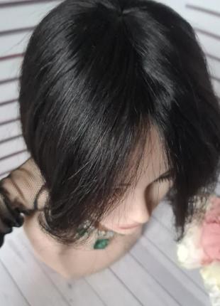 Челка шторка накладка макушка 100% натуральный волос.