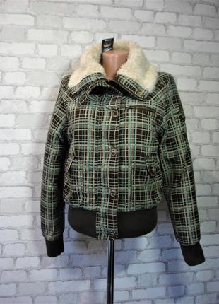 Короткая вельветовая куртка с меховым воротником " denim co" 44-46 р мадрид