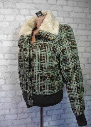 Короткая вельветовая куртка с меховым воротником " denim co" 44-46 р мадрид3 фото