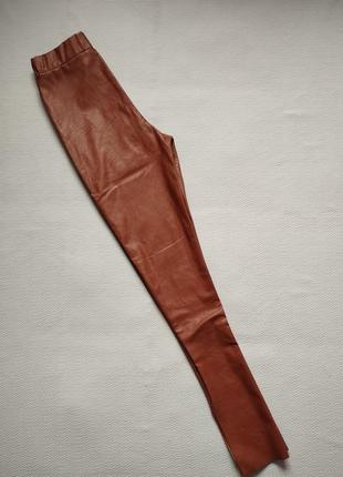 Мегакруті штани легінси з екошкіри з розрізами збоку висока посадка parisian4 фото