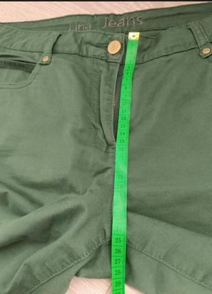 Брюки зелені штани джинси джинсики натуральна бавовна хлопок лосини в подарунок7 фото